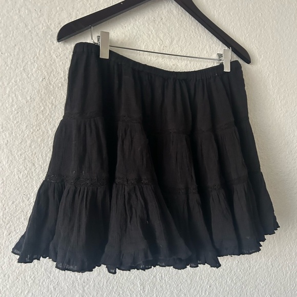 ASOS Black Mini Cotton Skirt Sz 12 Whimsigoth Fairy Grudge Soft Goth - Picture 4 of 14